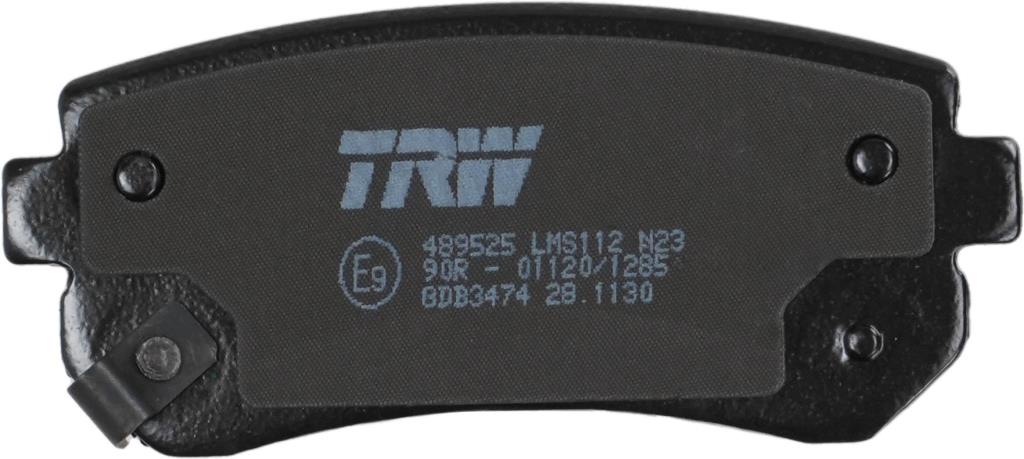 Jeu de 4 plaquettes de frein TRW ref. GDB3474