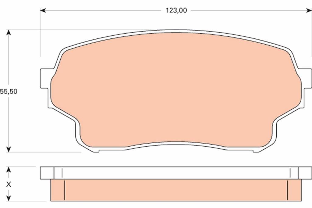 Jeu de 4 plaquettes de frein TRW ref. GDB3490