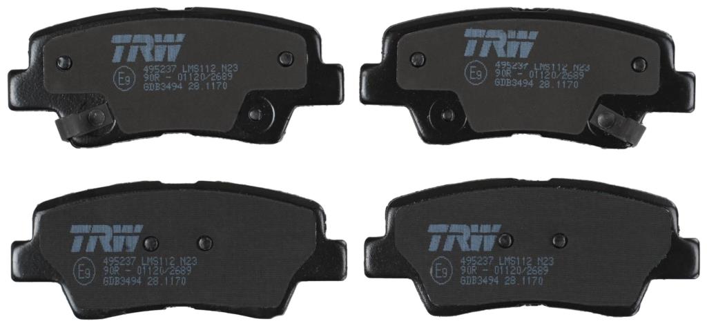 Jeu de 4 plaquettes de frein TRW ref. GDB3494