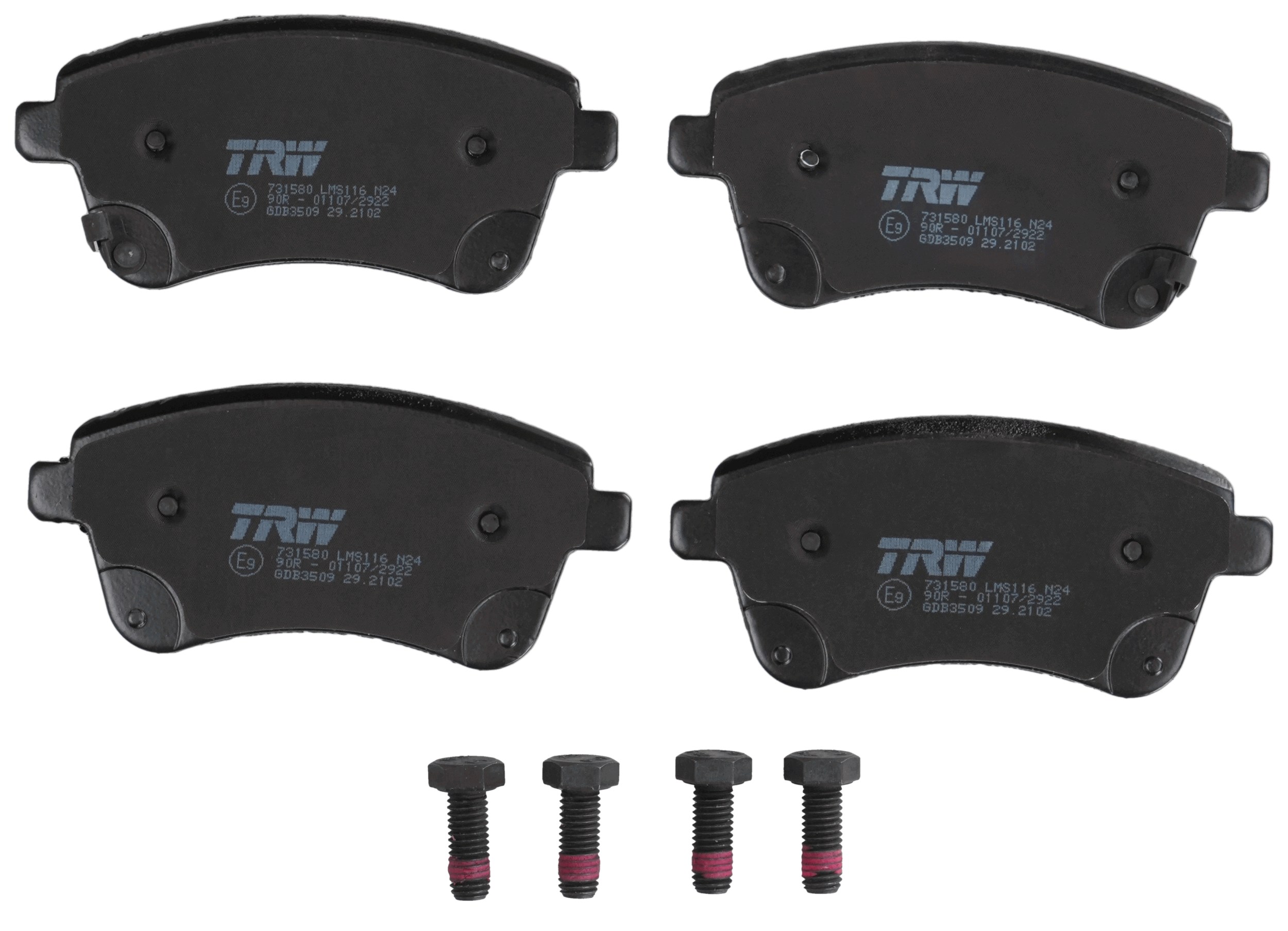 Jeu de 4 plaquettes de frein TRW ref. GDB3509