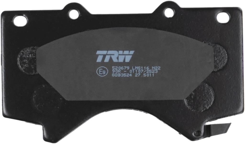 Jeu de 4 plaquettes de frein TRW ref. GDB3524