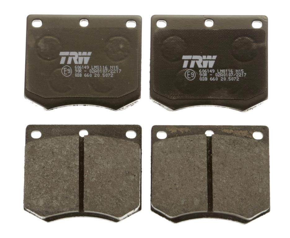 Jeu de 4 plaquettes de frein TRW ref. GDB660