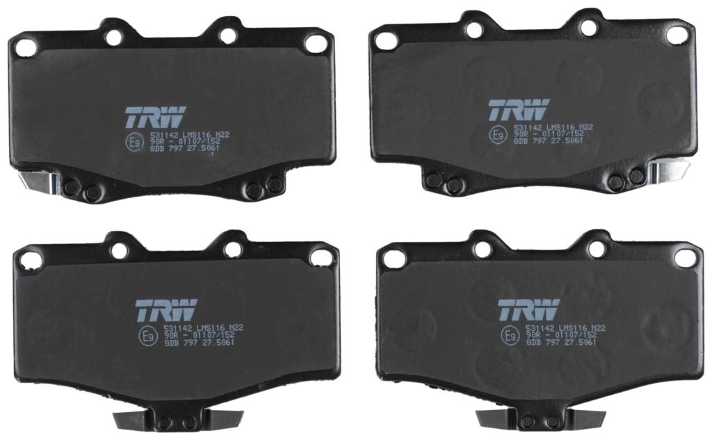 Jeu de 4 plaquettes de frein TRW GDB797
