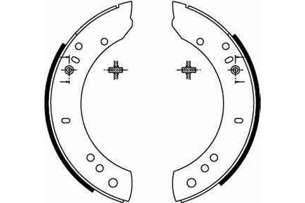 Jeu de 4 mâchoires de frein (Garniture de frein à tambour) TRW ref. GS6082