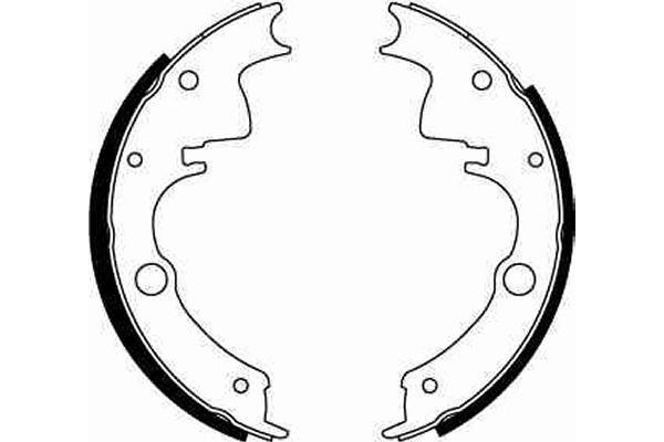 Jeu de 4 mâchoires de frein (Garniture de frein à tambour) TRW GS6095