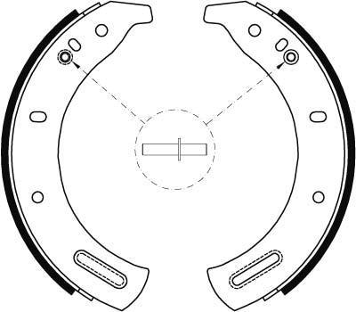Jeu de 4 mâchoires de frein (Garniture de frein à tambour) TRW GS6107