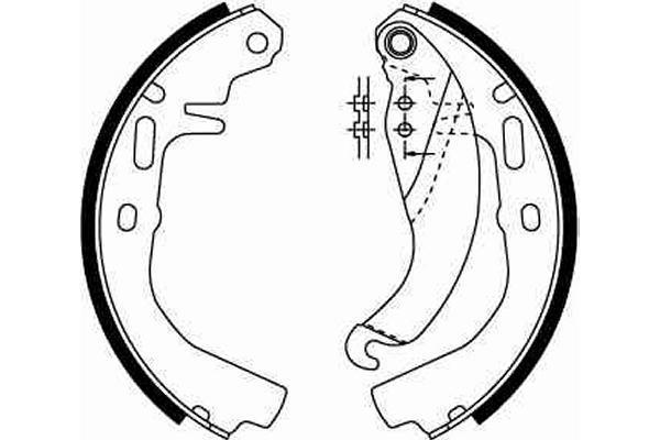 Jeu de 4 mâchoires de frein (Garniture de frein à tambour) TRW GS6186