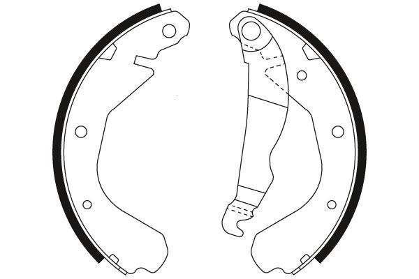 Jeu de 4 mâchoires de frein (Garniture de frein à tambour) TRW GS6214