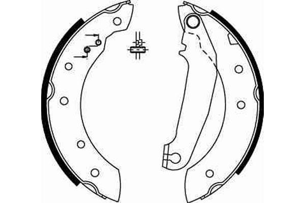 Jeu de 4 mâchoires de frein (Garniture de frein à tambour) TRW GS6233