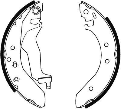 Jeu de 4 mâchoires de frein (Garniture de frein à tambour) TRW ref. GS6246