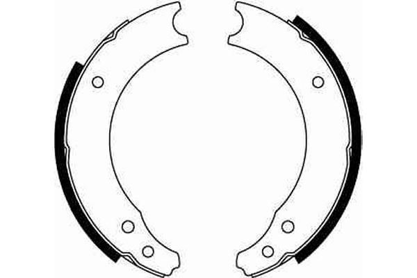 Jeu de 4 mâchoires de frein (Garniture de frein à tambour) TRW ref. GS8019