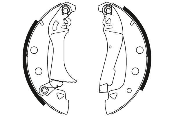Jeu de 4 mâchoires de frein (Garniture de frein à tambour) TRW GS8037