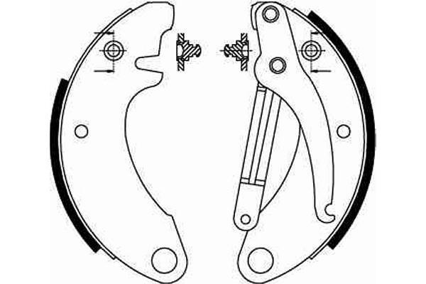 Jeu de 4 mâchoires de frein (Garniture de frein à tambour) TRW ref. GS8052
