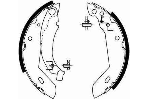 Jeu de 4 mâchoires de frein (Garniture de frein à tambour) TRW GS8158