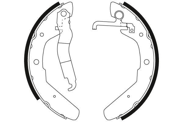 Jeu de 4 mâchoires de frein (Garniture de frein à tambour) TRW GS8173