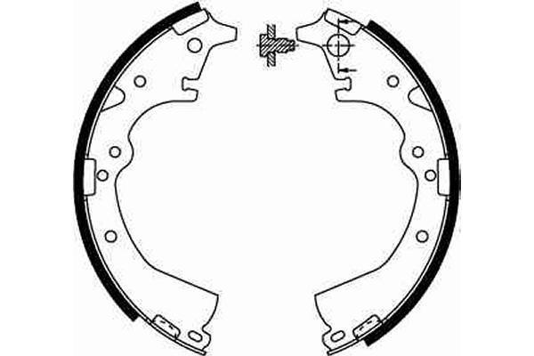 Jeu de 4 mâchoires de frein (Garniture de frein à tambour) TRW GS8184