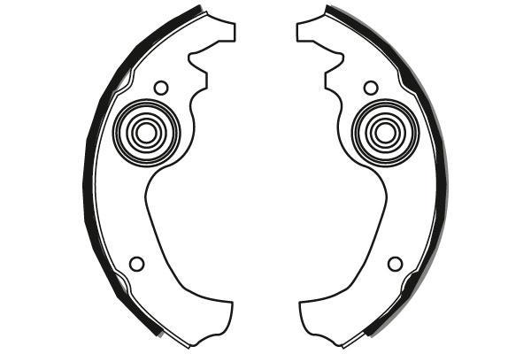 Jeu de 4 mâchoires de frein (Garniture de frein à tambour) TRW GS8233