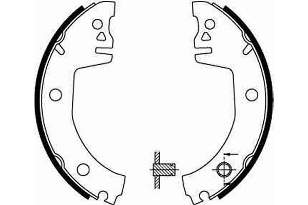 Jeu de 4 mâchoires de frein (Garniture de frein à tambour) TRW GS8300