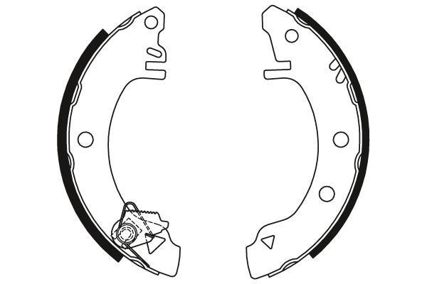 Jeu de 4 mâchoires de frein (Garniture de frein à tambour) TRW ref. GS8320