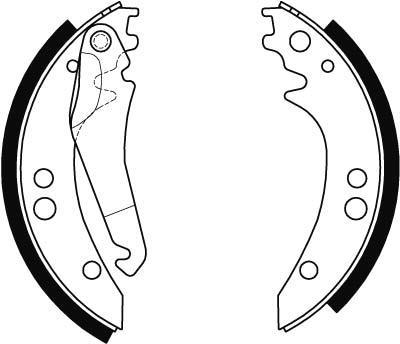 Jeu de 4 mâchoires de frein (Garniture de frein à tambour) TRW ref. GS8434