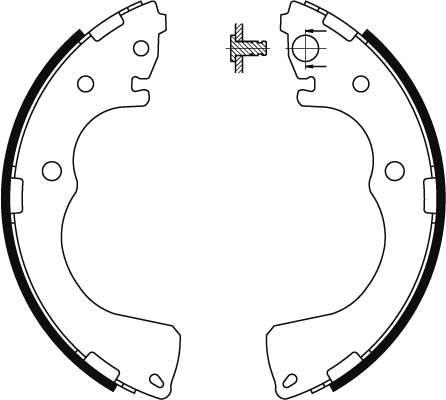 Jeu de 4 mâchoires de frein (Garniture de frein à tambour) TRW GS8435