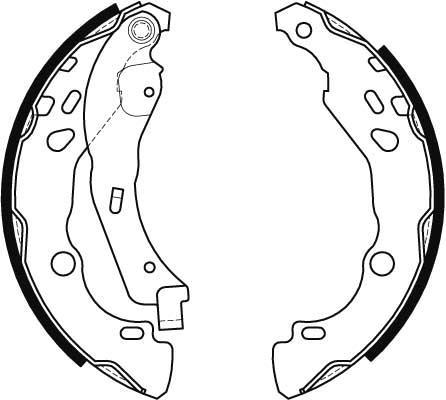 Jeu de 4 mâchoires de frein (Garniture de frein à tambour) TRW ref. GS8455