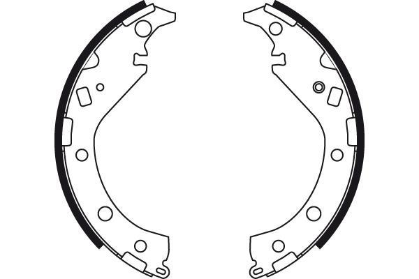 Jeu de 4 mâchoires de frein (Garniture de frein à tambour) TRW ref. GS8492