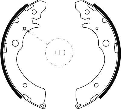 Jeu de 4 mâchoires de frein (Garniture de frein à tambour) TRW ref. GS8493