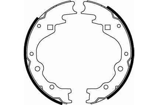 Jeu de 4 mâchoires de frein (Garniture de frein à tambour) TRW ref. GS8523