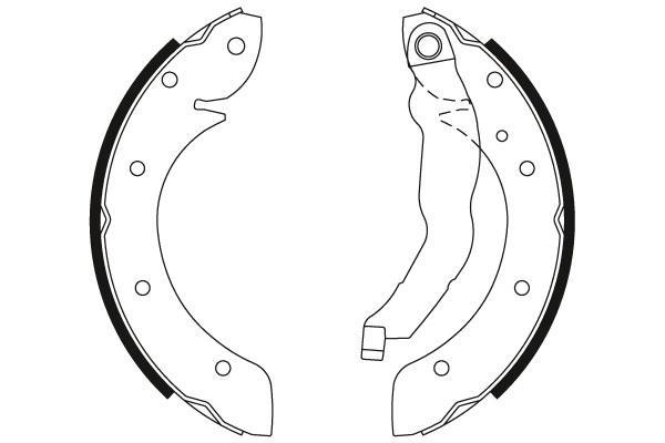 Jeu de 4 mâchoires de frein (Garniture de frein à tambour) TRW GS8528