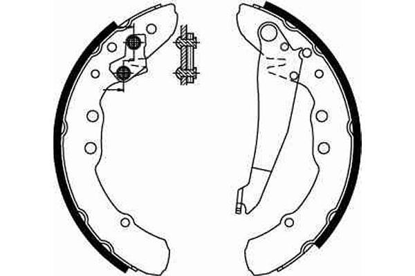 Jeu de 4 mâchoires de frein (Garniture de frein à tambour) TRW ref. GS8544