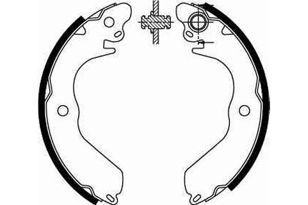 Jeu de 4 mâchoires de frein (Garniture de frein à tambour) TRW ref. GS8553