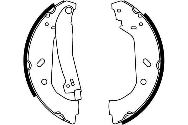 Jeu de 4 mâchoires de frein (Garniture de frein à tambour) TRW ref. GS8563