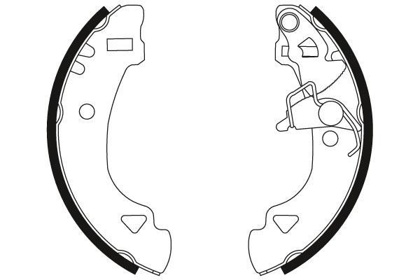 Jeu de 4 mâchoires de frein (Garniture de frein à tambour) TRW ref. GS8566
