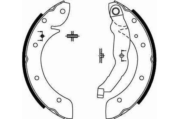 Jeu de 4 mâchoires de frein (Garniture de frein à tambour) TRW GS8567