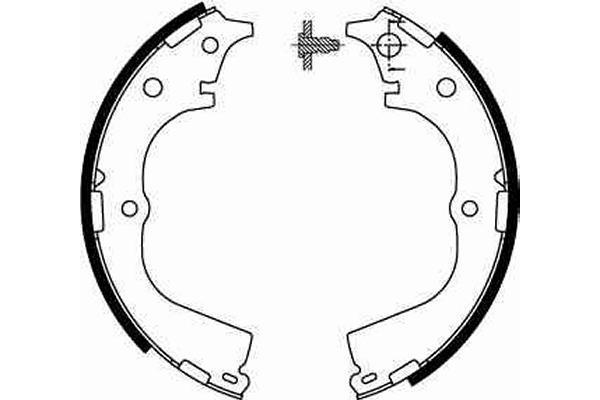 Jeu de 4 mâchoires de frein (Garniture de frein à tambour) TRW GS8593