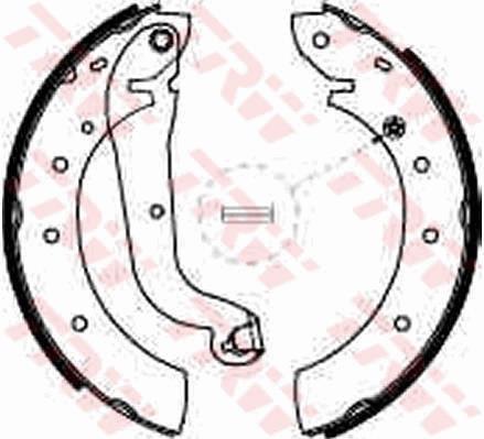 Jeu de 4 mâchoires de frein (Garniture de frein à tambour) TRW ref. GS8624