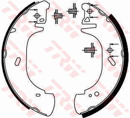 Jeu de 4 mâchoires de frein (Garniture de frein à tambour) TRW GS8630
