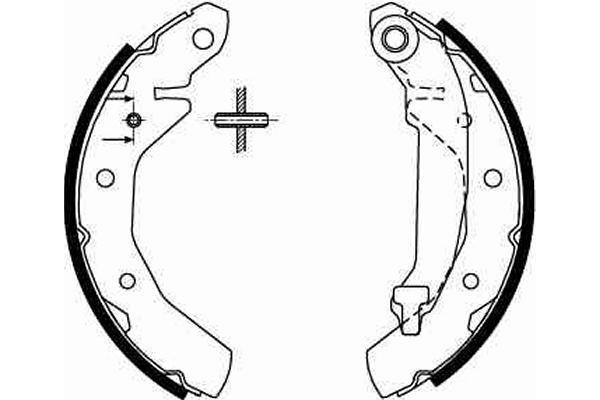 Jeu de 4 mâchoires de frein (Garniture de frein à tambour) TRW ref. GS8645