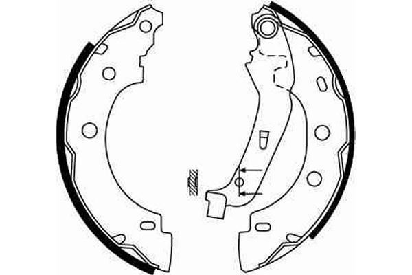 Jeu de 4 mâchoires de frein (Garniture de frein à tambour) TRW GS8650