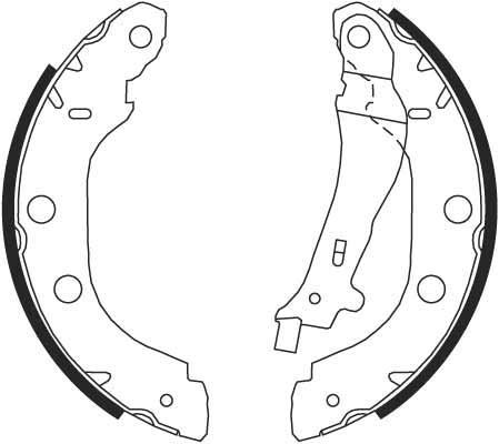 Jeu de 4 mâchoires de frein (Garniture de frein à tambour) TRW GS8655