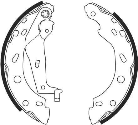 Jeu de 4 mâchoires de frein (Garniture de frein à tambour) TRW GS8685