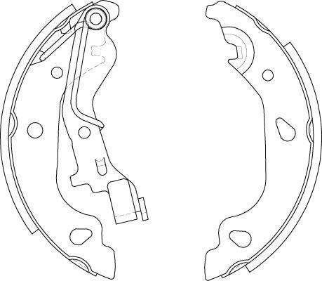 Jeu de 4 mâchoires de frein (Garniture de frein à tambour) TRW GS8687