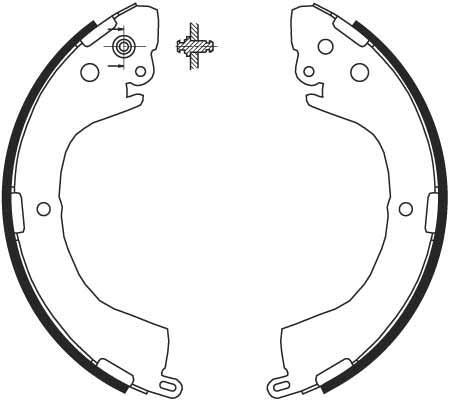Jeu de 4 mâchoires de frein (Garniture de frein à tambour) TRW GS8691