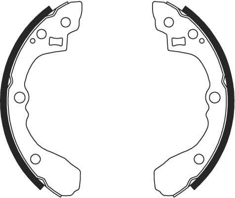Jeu de 4 mâchoires de frein (Garniture de frein à tambour) TRW ref. GS8692