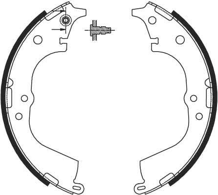 Jeu de 4 mâchoires de frein (Garniture de frein à tambour) TRW GS8693