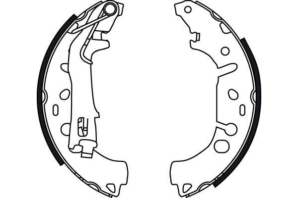 Jeu de 4 mâchoires de frein (Garniture de frein à tambour) TRW ref. GS8719