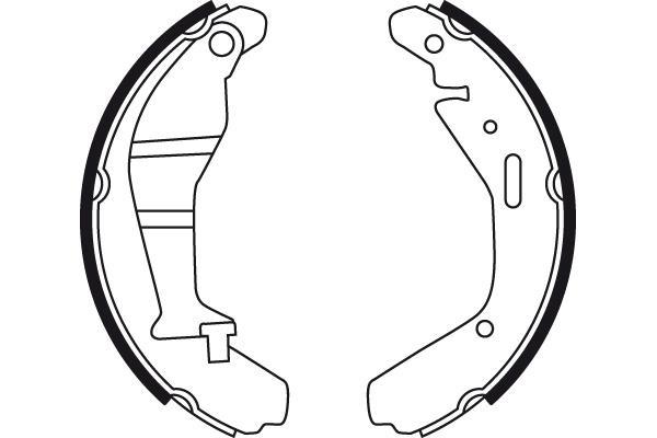 Jeu de 4 mâchoires de frein (Garniture de frein à tambour) TRW ref. GS8724