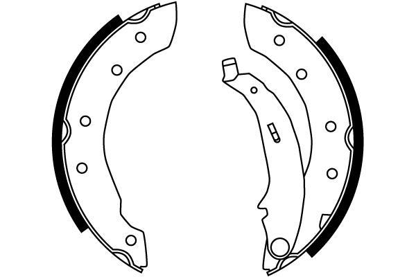 Jeu de 4 mâchoires de frein (Garniture de frein à tambour) TRW ref. GS8729