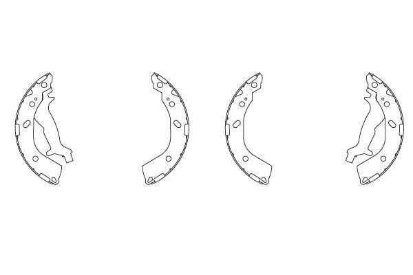 Jeu de 4 mâchoires de frein (Garniture de frein à tambour) TRW GS8737